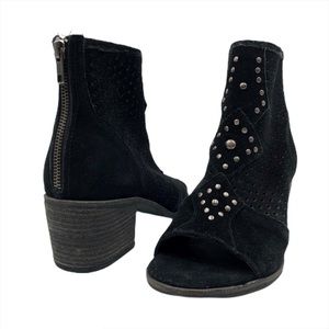 Matisse Suede Cutout Stud Bootie, Black, Sz 8.5